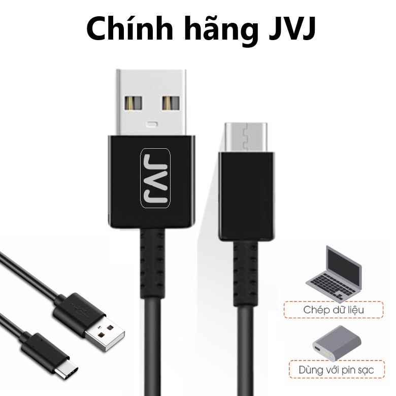 Cáp sạc Type-C 1m JVJ - truyền dữ liệu cổng USB hỗ trợ sạc nhanh, tương thích cho cho các dòng máy cổng Type-C