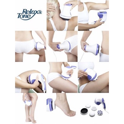 Máy Massage Cầm Tay Cao Cấp Relax Giảm Đau Nhức Và Tan Mỡ Tích Hợp 4 Đầu Massge Trên Máy Kiểu Dáng Hiện Đại Đa Năng