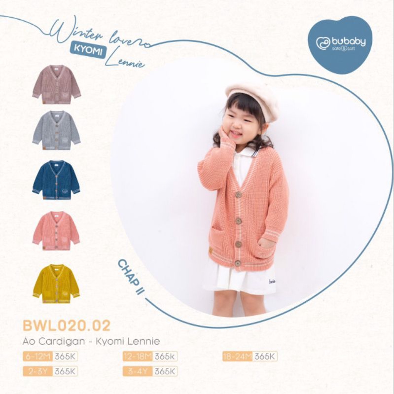 Áo Khoác Cardigan Len Dày BU Kyomi B27 • 6-12M 12-18M 18-24M 2-3Y 3-4Y • Choding Home
