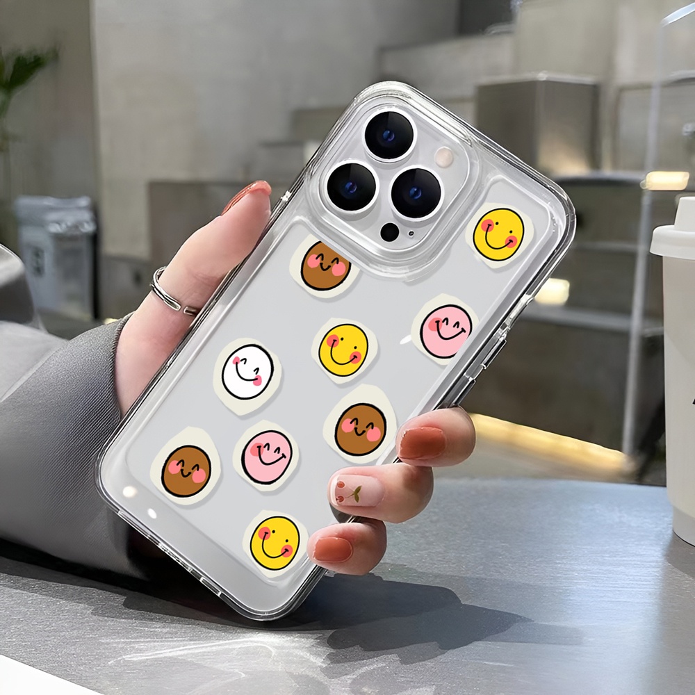 Ốp Điện Thoại Trong Suốt Hình Mặt Cười Cho iphone 14 Plus 11 13promax 12 7Plus X XS Max 7 8 SE 2020