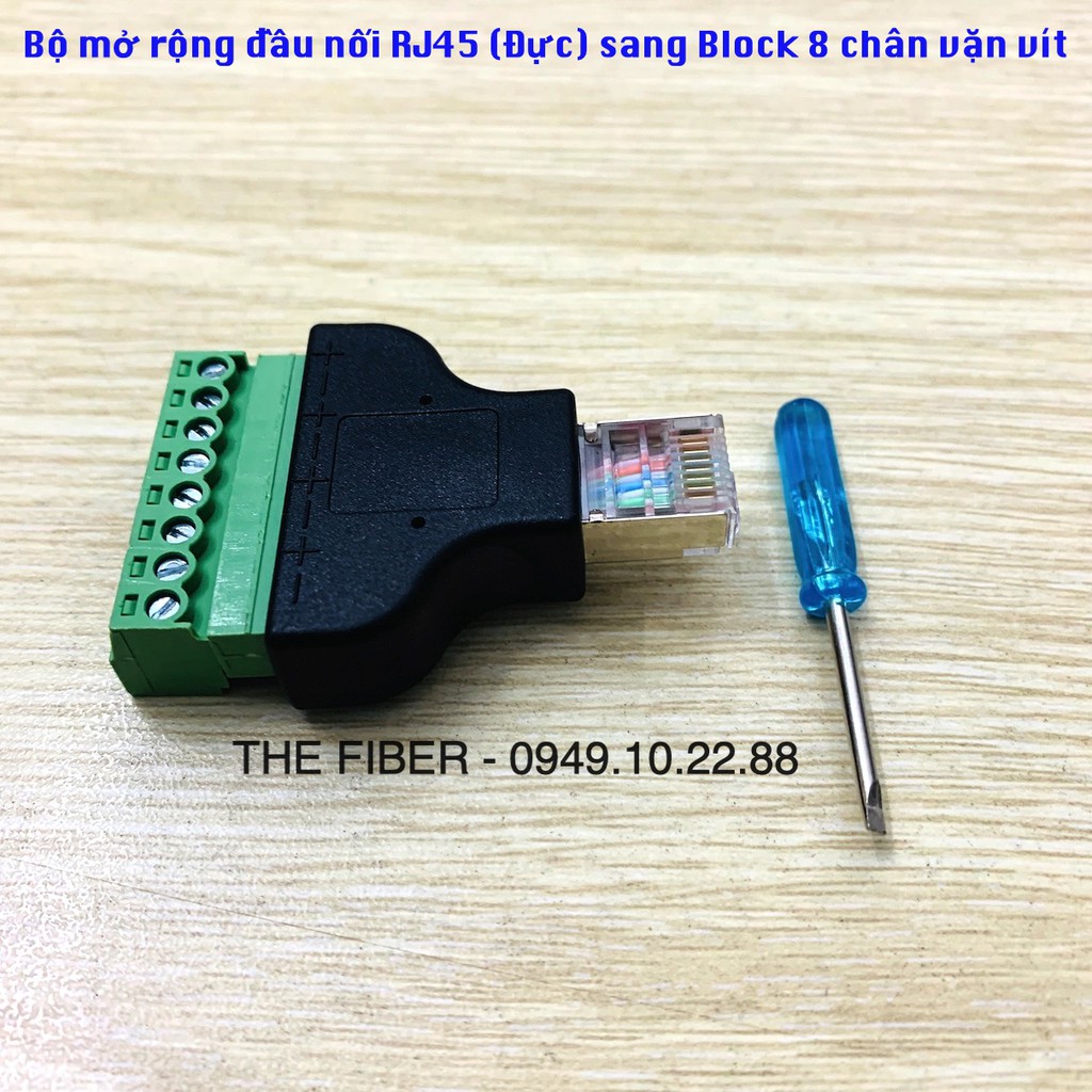 Bộ mở rộng đầu nối RJ45 sang Block 8 chân vặt vít