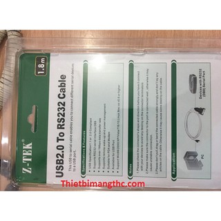 Dây, Cáp USB to RS 232 (Z-tek), Dây cáp usb to com Z-tek (2.0)