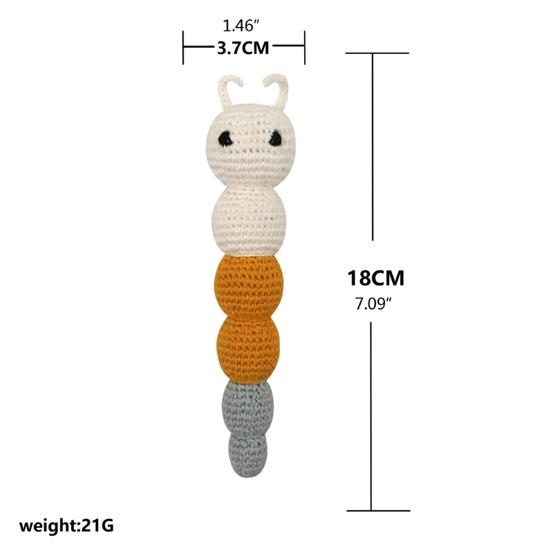 Đồ Chơi Lục Lạc Cầm Tay Đan Móc Mềm Mại Cho Bé Sơ Sinh