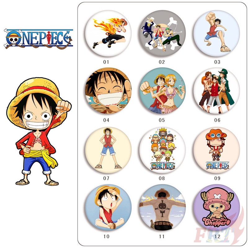 1 Huy Hiệu Cài Áo 58mm Hình One Piece 12 Kiểu