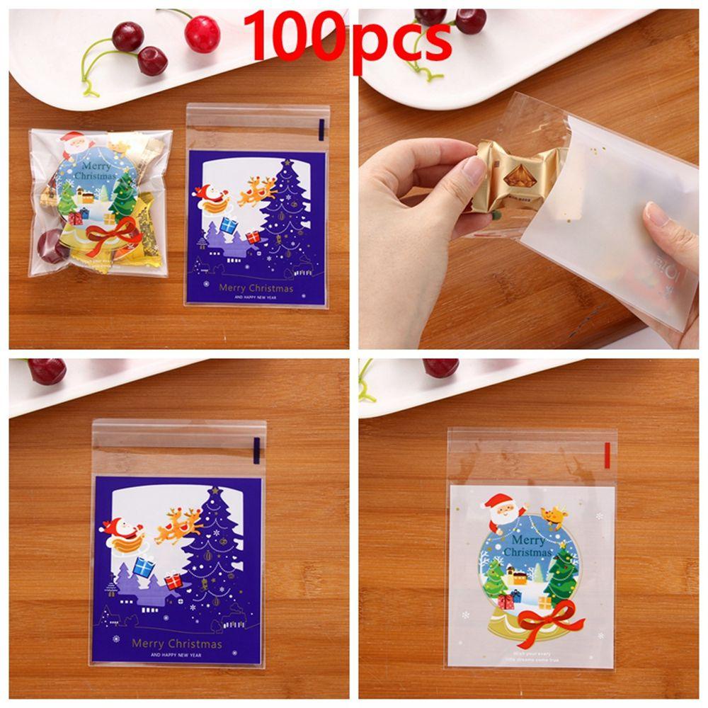 100 Túi Đựng Bánh Quy Hình Ông Già Nô En Dễ Thương