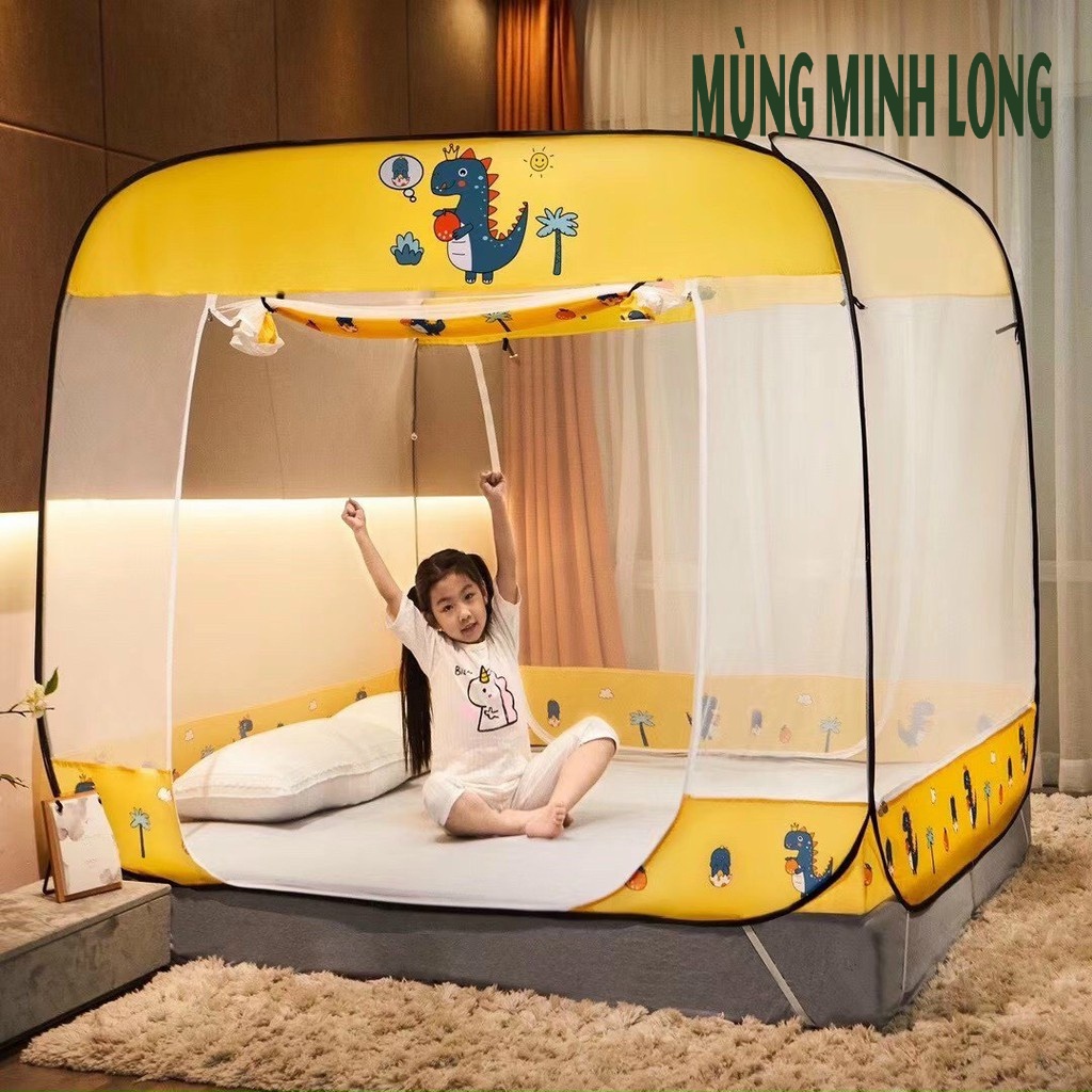 [3 CỬA] Mùng chụp đỉnh vuông 2 viền chân (NEW) - Mẫu màn chụp CAO CẤP nhất hiện nay - Hàng chính hãng MADE IN VIETNAM