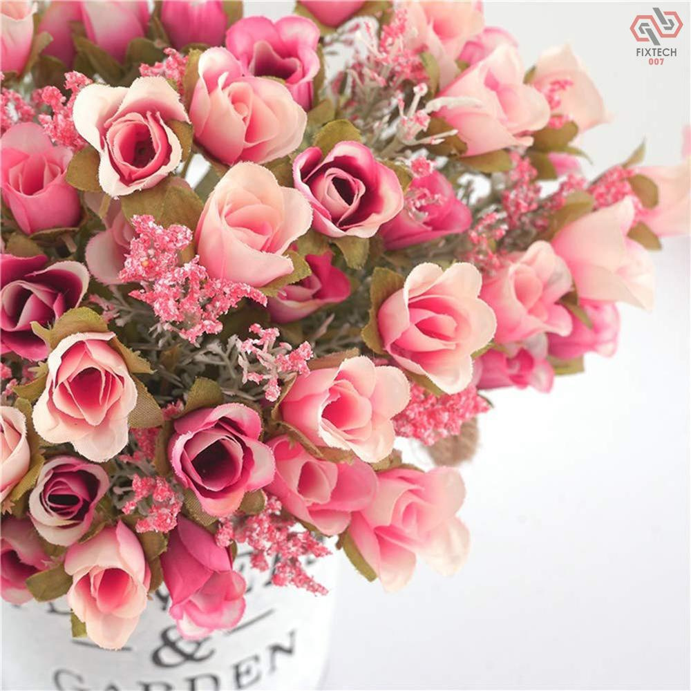 20 Heads 1Pc Artificial Rose Flower Bouquet Home Decor Wedding Mini Rose Silk Flower Romantic Wedding Party Supplies