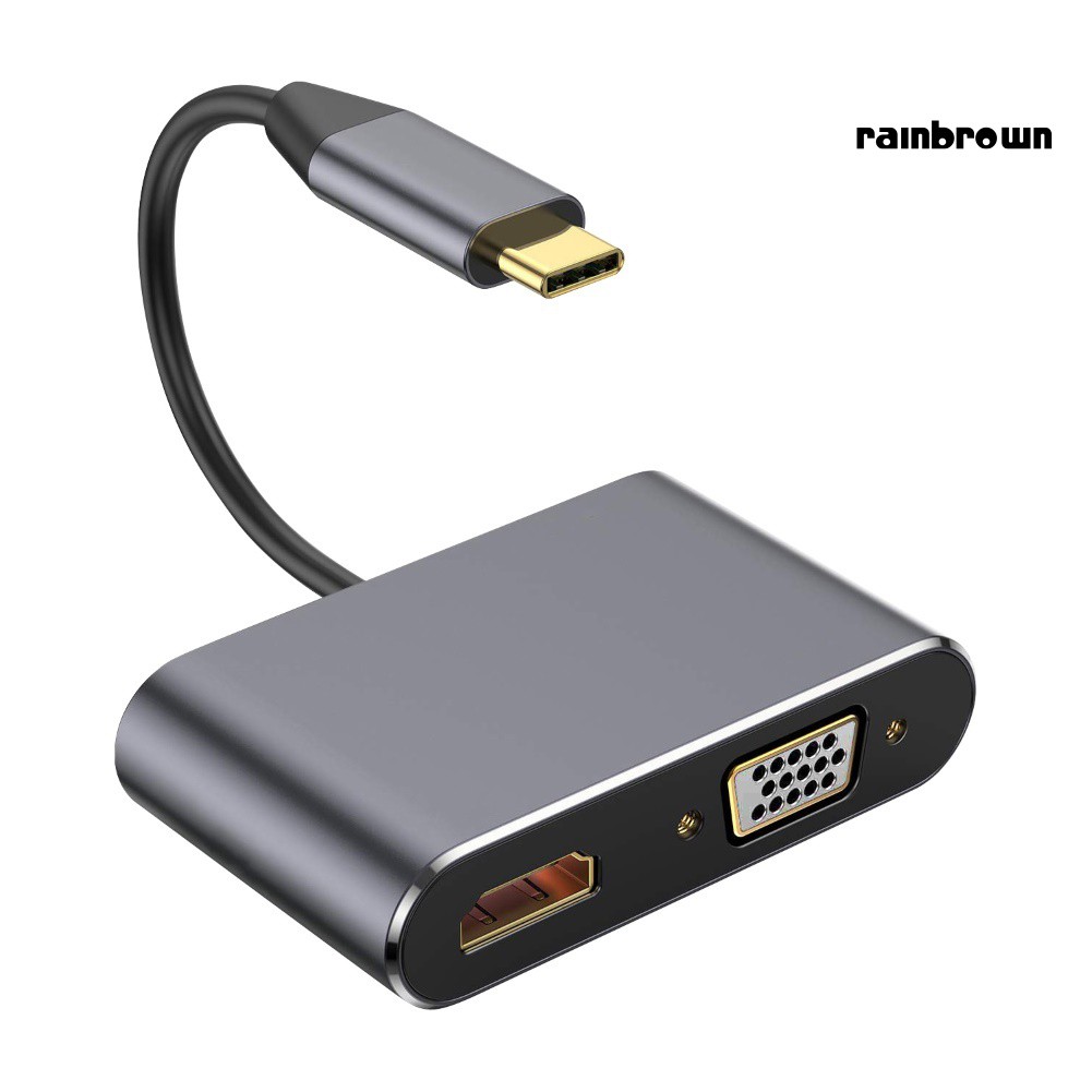 Hub Chuyển Đổi 4 Trong 1 Type-C Sang Hdmi 4k Vga USB 3.0 Tiện Dụng