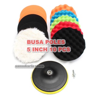 Bộ 10 miếng xốp đánh bóng xe hơi 5 inch