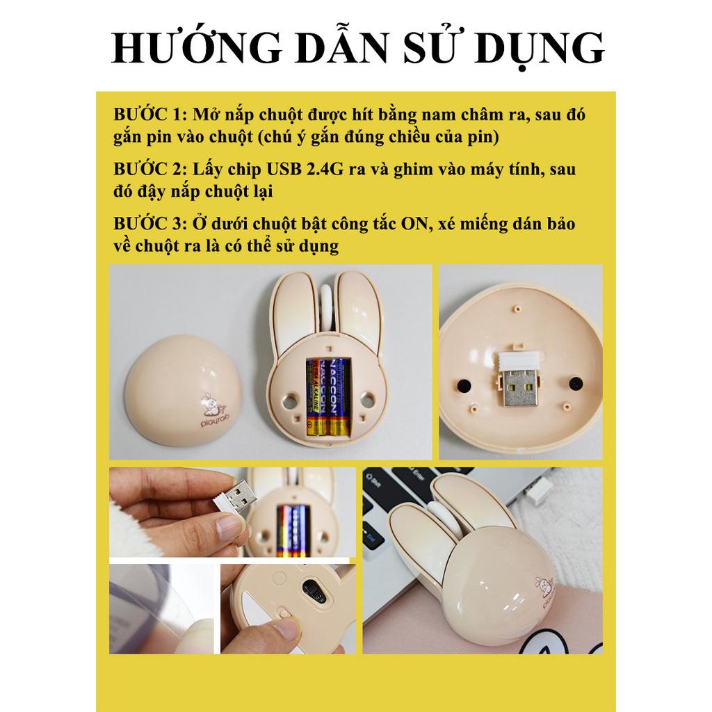 Chuột Không Dây MOFII M6 tai thỏ, kết nối USB 2.4G- Hàng Chính Hãng