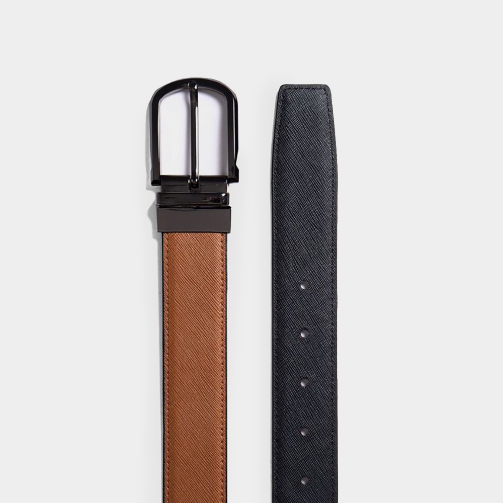 Thắt Lưng Da MERCURY mặt xoay chiều, mặt khóa nguyên khối sơn tĩnh điện, dây saffiano cao cấp Thương Hiệu BTLUXURY