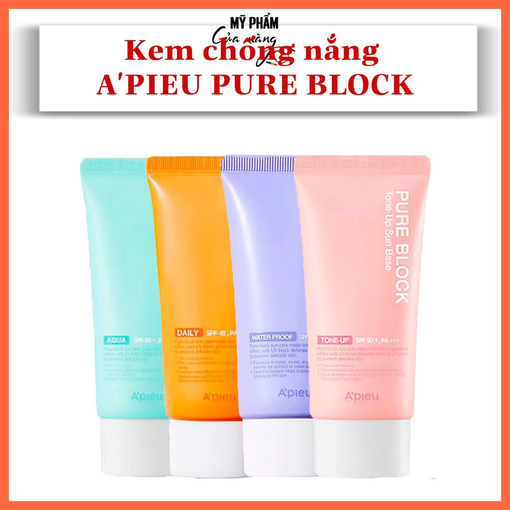 HÀNG CHÍNH HÃNG - Kem chống nắng A'pieu Pure Block Natural Sun Cream 50ml (mẫu mới)