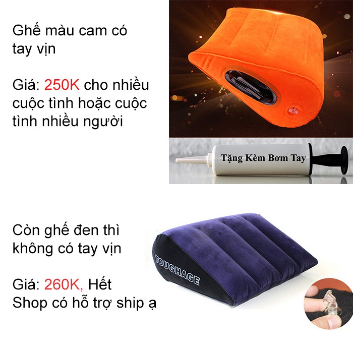 Ghế Tình Nhân Đệm Mông Bơm Hơi Có Tay Vịn - Tặng Kèm Bơm Tay