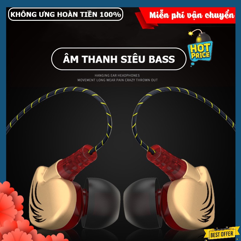Tai nghe nhét tai SUPER BASS QKZ CK7 âm thanh hay nghe nhạc đã, tai phone có dây jack 3.5mm cho điện thoại máy tính