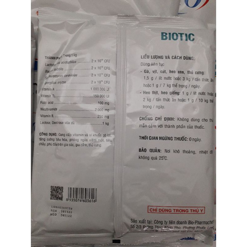 Biotic kg. ngừa tiêu chảy, ngừa bê.nh đường ruột, men tiêu hóa cá, ốc, heo, gà
