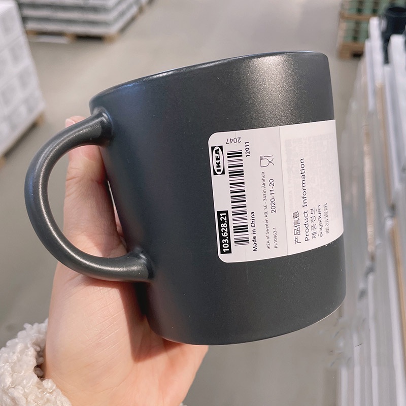 Cốc, ly gốm sứ tráng men đá có tay cầm Dinera IKEA 300ml