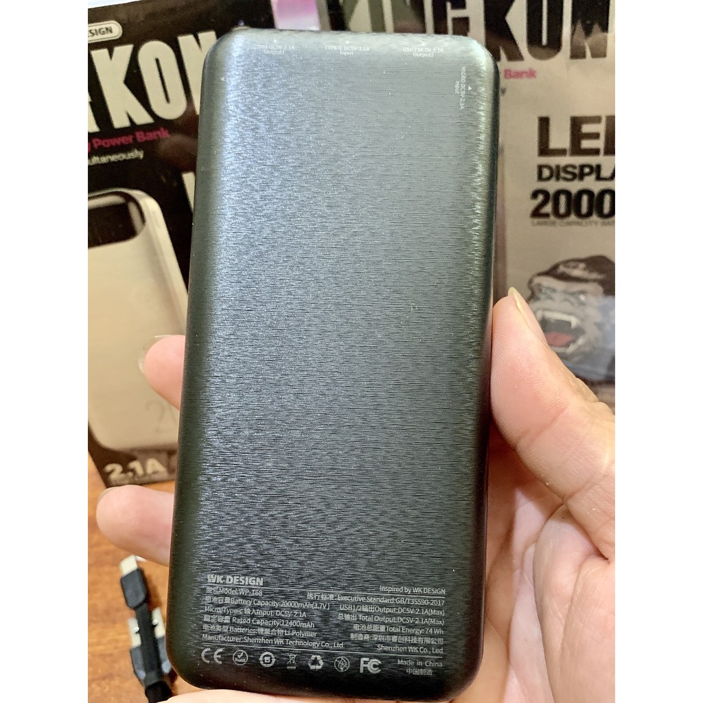 Sạc Dự Phòng KinhKong Chính Hãng WK - WP168 20000Mah