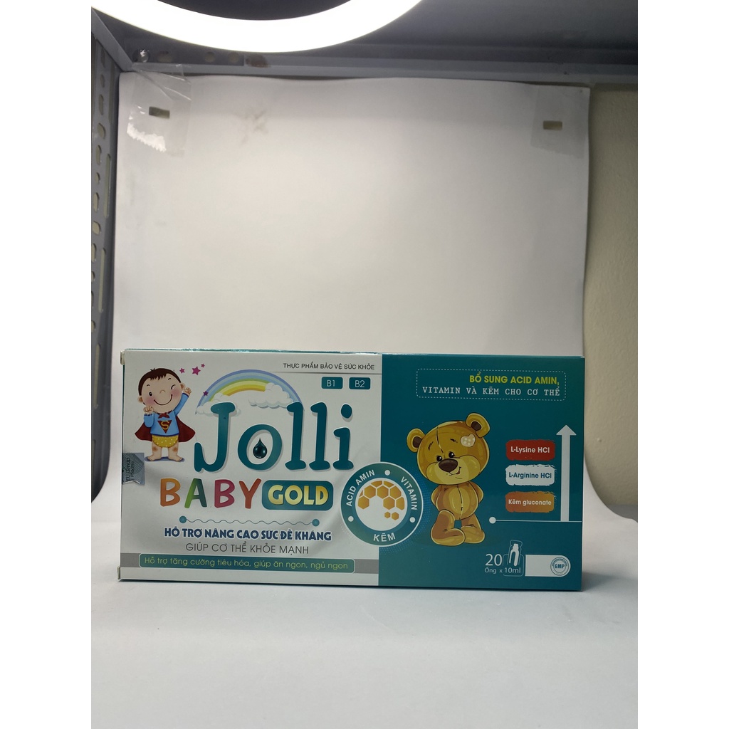 Siro JOLLI BABY GOLD Tăng cường hệ tiêu hóa cho trẻ em biếng ăn Hộp 20 ống
