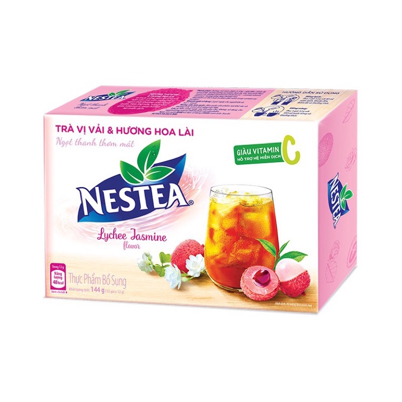 TRÀ NESTEA VỊ VẢI & HƯƠNG HOA LÀI HỘP 144G (12 GÓI)