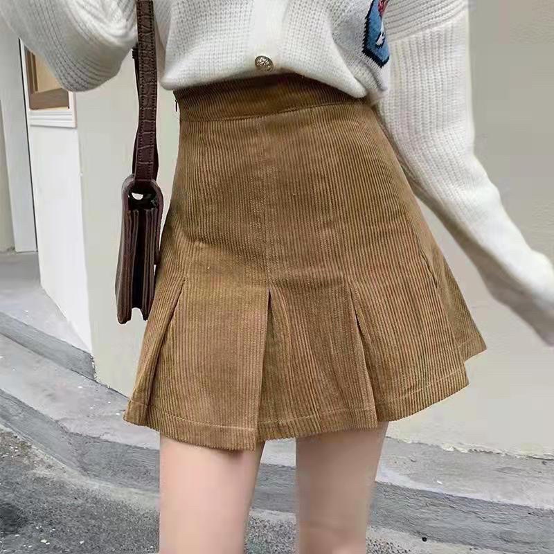 Chân Váy Hải Tú Xếp Ly Nhung Tăm Phong Cách Hàn Quốc