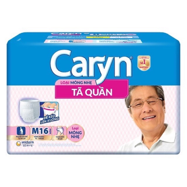 Bỉm Tã quần người lớn Caryn M16/L14/XL12