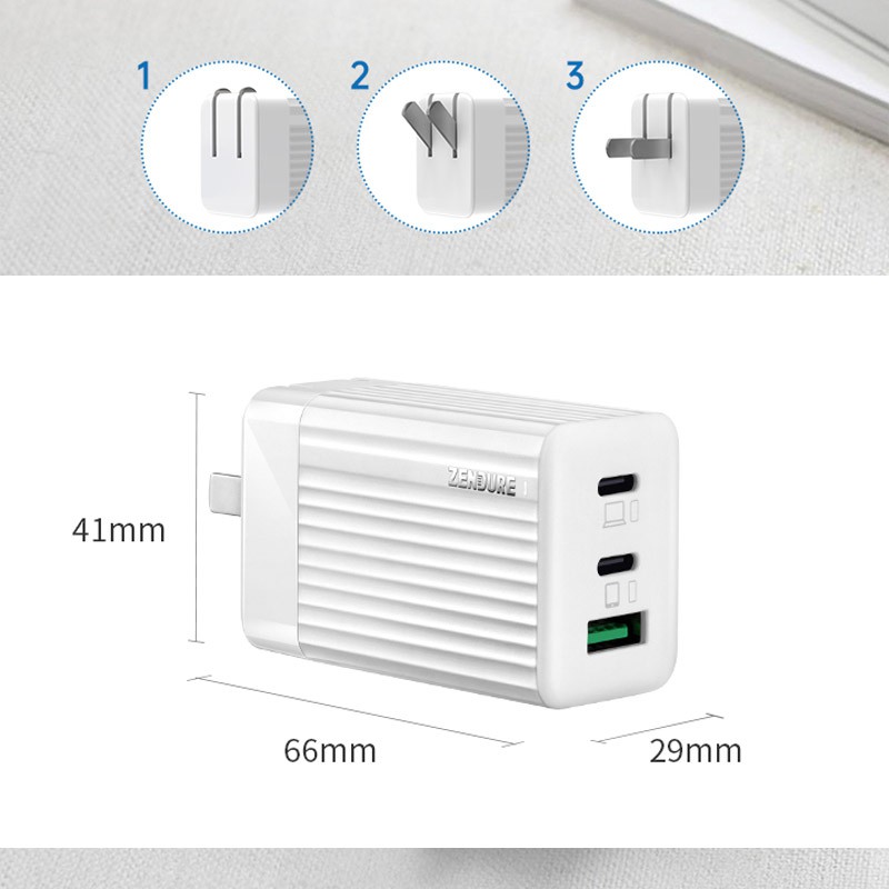 ⚡⚡Sạc Nhanh Mini 65W GaN Zendure SuperPort S3, Sạc Nhanh Đa Năng Type-C Mọi Thiết Bị 3 Cổng, PD 3.0, QC 3.0, PPS, SCP