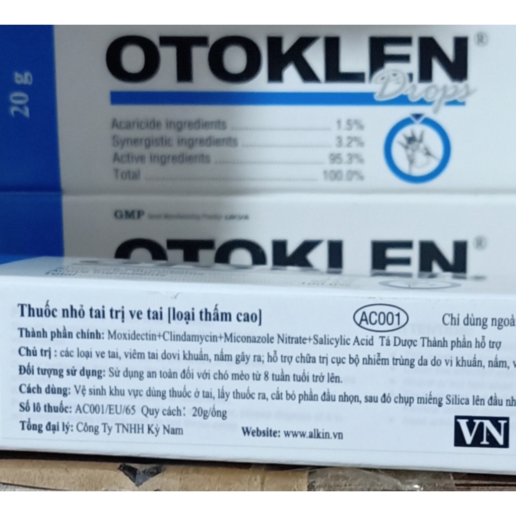 Alkin OTOKLEN 20gr - Nhỏ Tai Tri Viêm Tai,Rận Tai, Nấm Tai Ở Chó Mèo