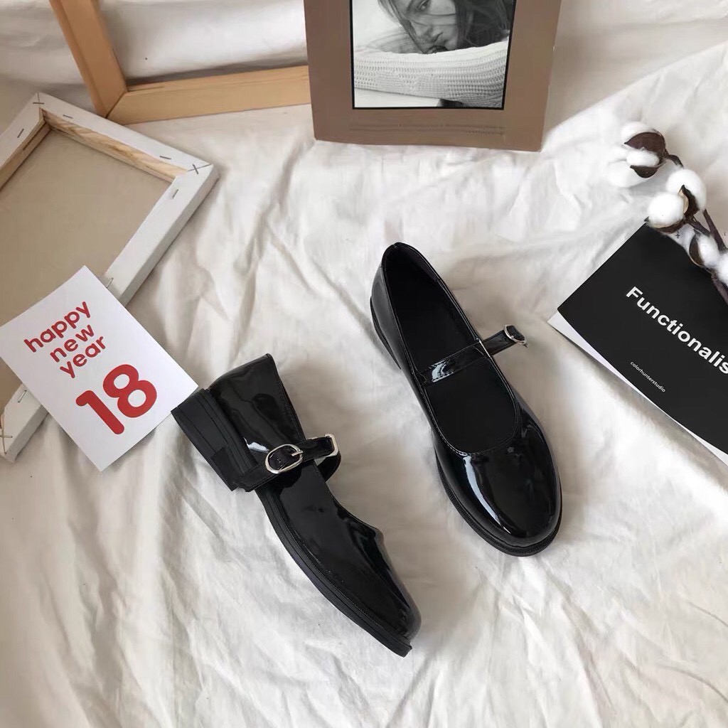 [HOT TREND] Giày Nữ Sinh, Giày Đế Thấp, Giày Búp Bê Da Bóng Phong Cách Nhật Bản Cực xinh Siêu Hot Phối Váy cực Xinh | BigBuy360 - bigbuy360.vn