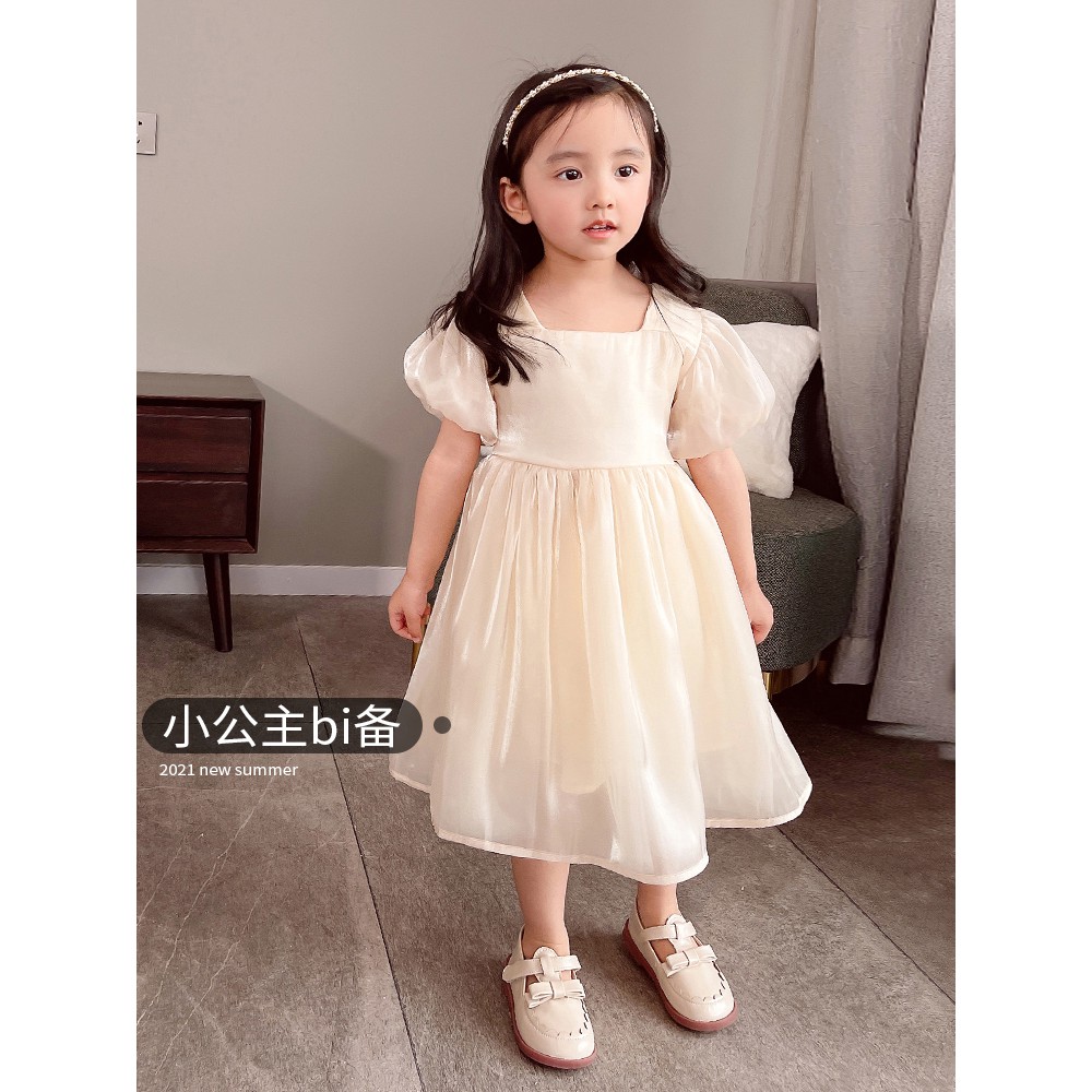 HÀNG CÓ SẴN - Váy đầm công chúa bé gái trơn bóng style Hàn Quốc hàng Quảng Châu cao cấp - Bé 1-7 tuổi OVBG6