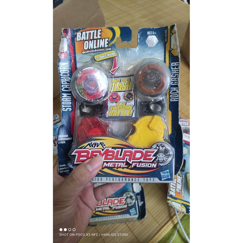 mô hình quay beyblade metal fight metal fusion hasbro storm capricorn and rock gasher