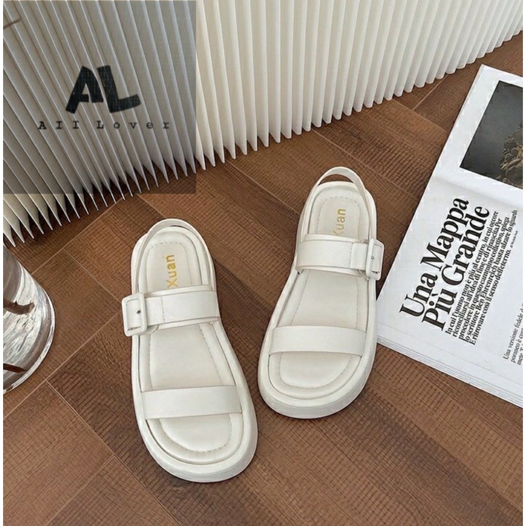 SANDAL NỮ ALI LOVER - GIÀY THỜI TRANG PHONG CÁCH XUỒNG QUAI TRƠN KHÓA VUÔNG ĐẾ BẰNG - AS220902