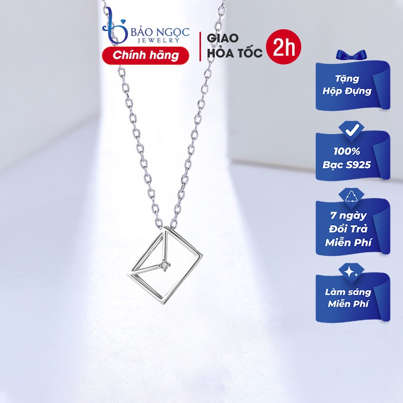 Dây Chuyền Thời Thượng Hình Lá Phong Thư Bạc Ý S925 Gắn Đá Nhỏ DB2659 Bảo Ngọc Jewelry