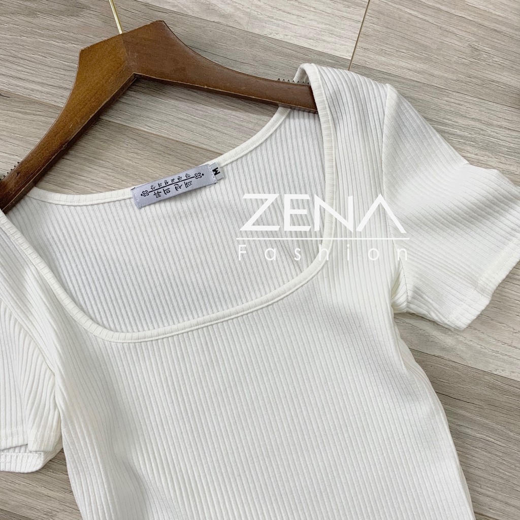 17223	Áo Croptop tăm cổ vuông LLX