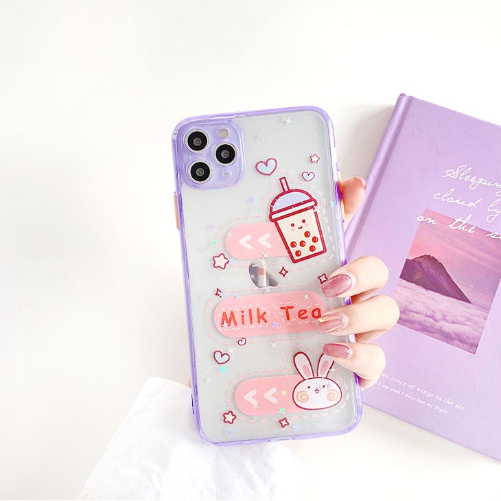 Ốp lưng iphone Milk Tea kèm pop 5/5s/6/6plus/6s/6splus/7/7plus/8/8plus/x/xr/xs/11/12/pro/max/plus/promax | BigBuy360 - bigbuy360.vn
