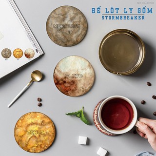 Đế Lót Ly Tròn, Miếng Lót Cốc Thấm Hút Nước Bằng Gốm Cao Cấp Phiên Bản Họa Tiết HỆ MẶT TRỜI - CTLT019 STORMBREAKER