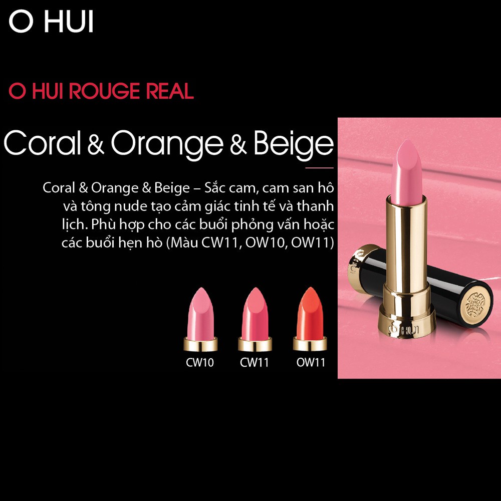 [Mã VISAPREMIUM giảm 150K]Son môi OHUI Rouge Real Lipstick 3.5g