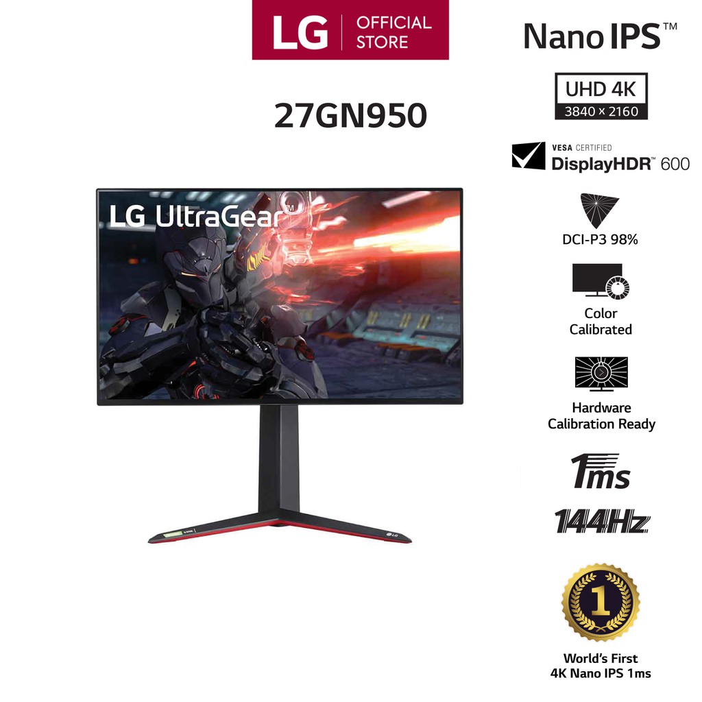 Màn Hình LG 27'' 27GN950-B UltraGear™ 27" UHD 4K Nano IPS 1ms VESA DisplayHDR 600