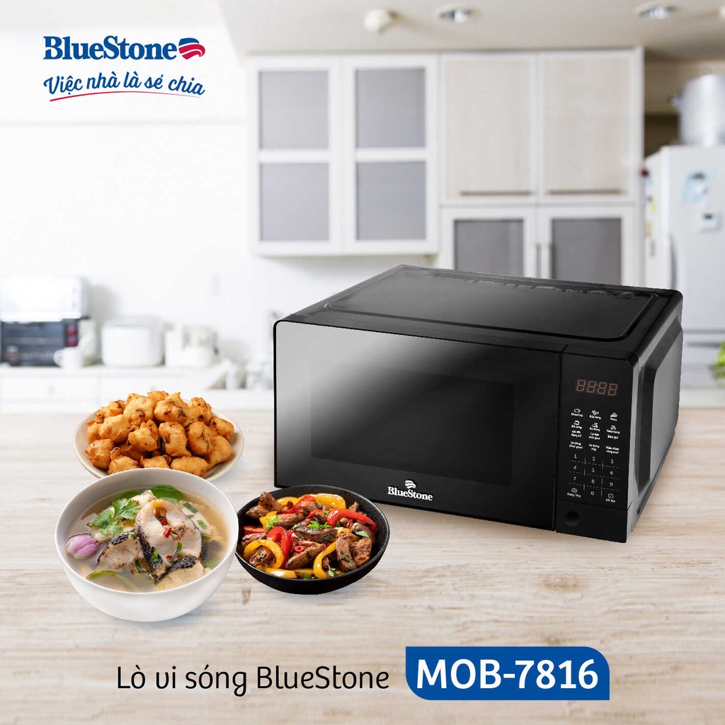 Lò vi sóng điện tử BlueStone MOB-7816 Dung tích 20L - Công suất 1100W - 8 chế độ nấu - bảo hành chính hãng 2 năm