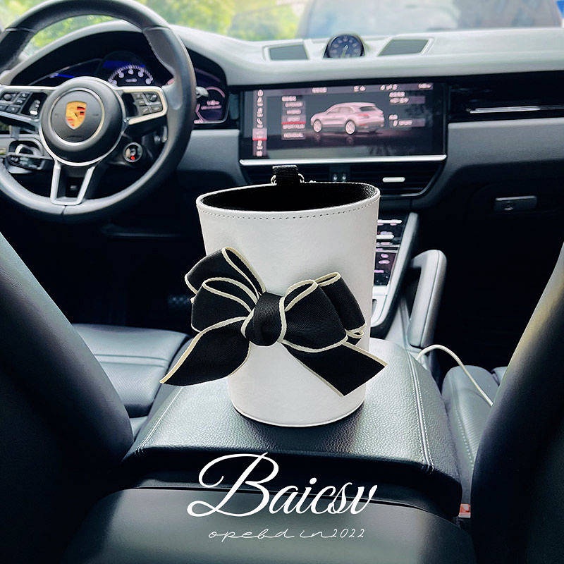 In-Car Trash Can Car Barrel Seat Rear Storage Sundries Air Outlet Female Car Trash Can Hanging tss5