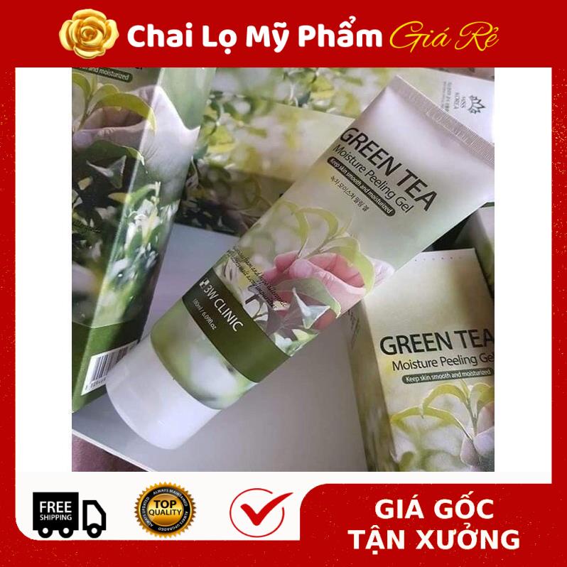[Hàng chuẩn] Tẩy tế bào chết trà xanh 3W Clinic 180ml Hàn Quốc , nguyên liệu, công thức làm kem trộn trắng da body