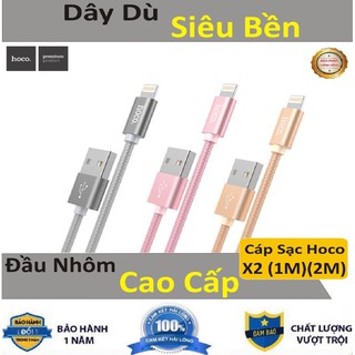 Cáp sạc hoco💝dây dù + chống đứt💝dây sạc hoco x2 iphone/micro/type c 1m/2m - bh 12t