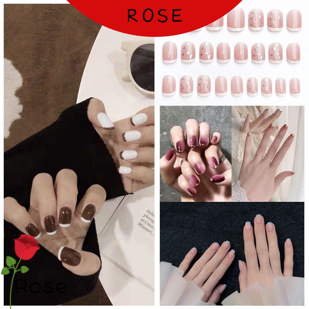 [Hàng mới về] Bộ 24 móng tay giả dạng nhấn trang trí nghệ thuật đẹp mắt