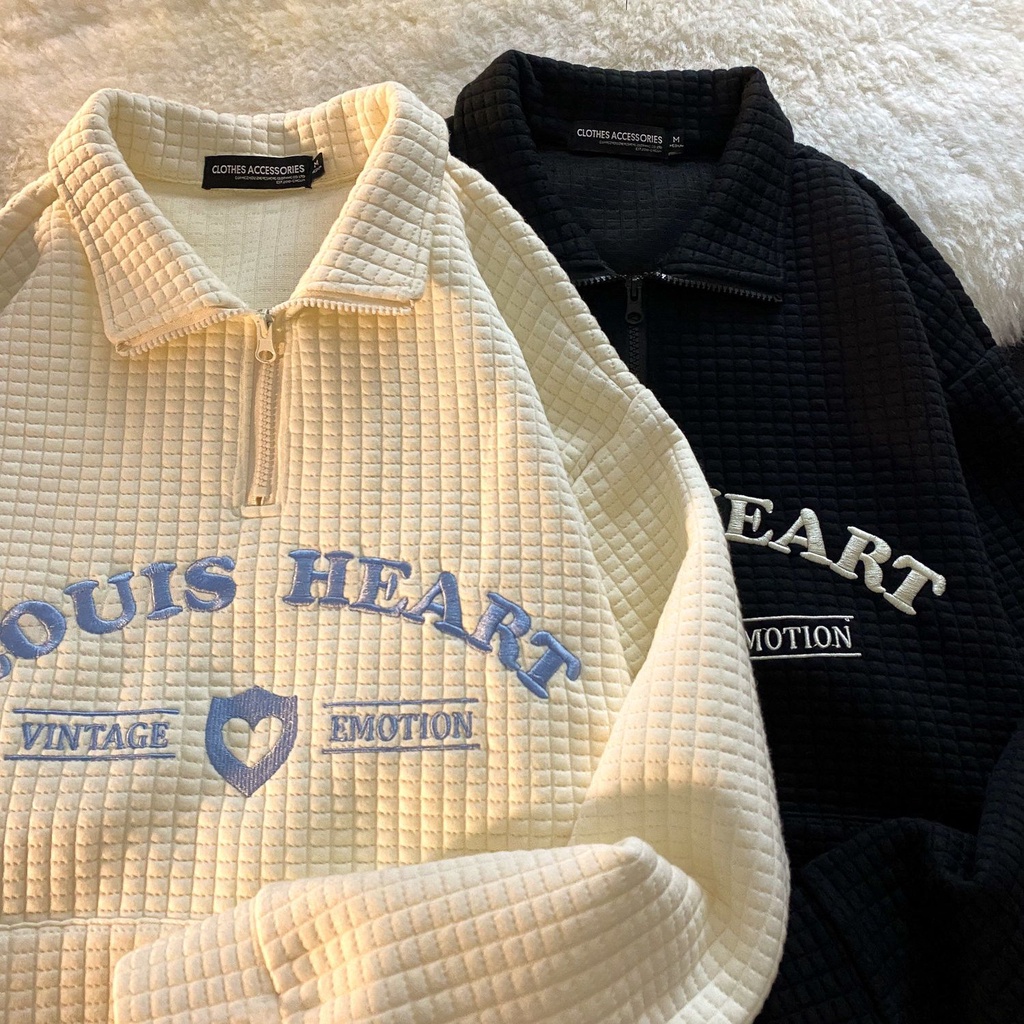Áo Sweater Polo Dáng Rộng Thời Trang Dành Cho Cặp Đôi