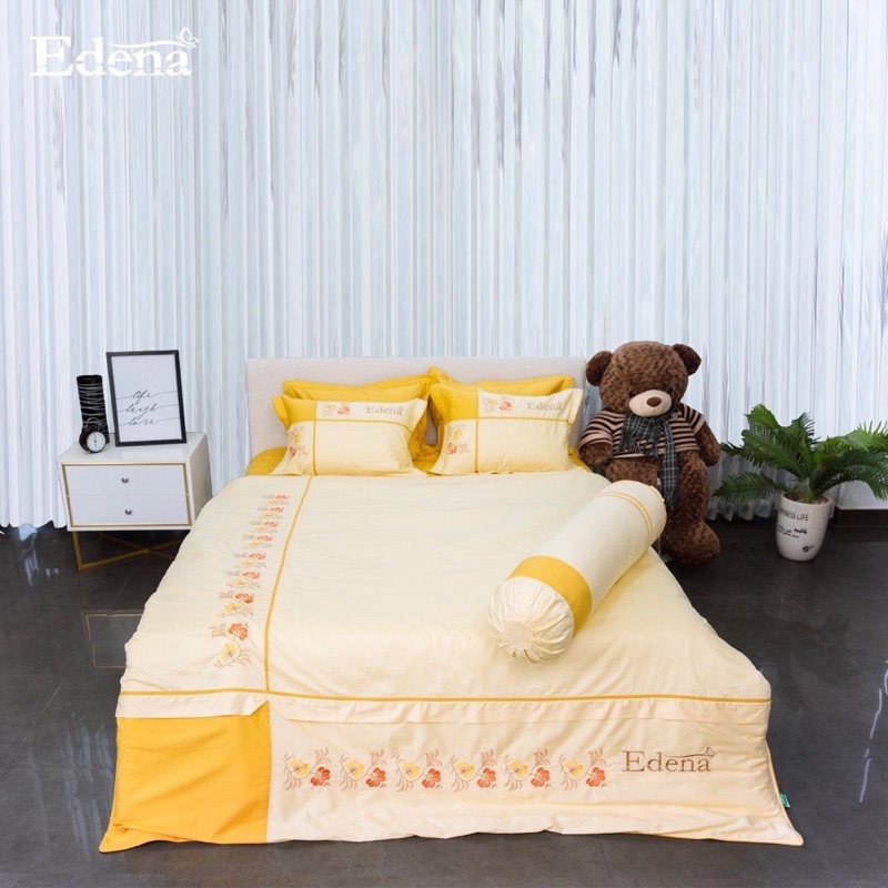 Bộ ga  Cotton Solid Edena mẫu 371 - Chính Hãng , Cao Cấp in Maybeding
