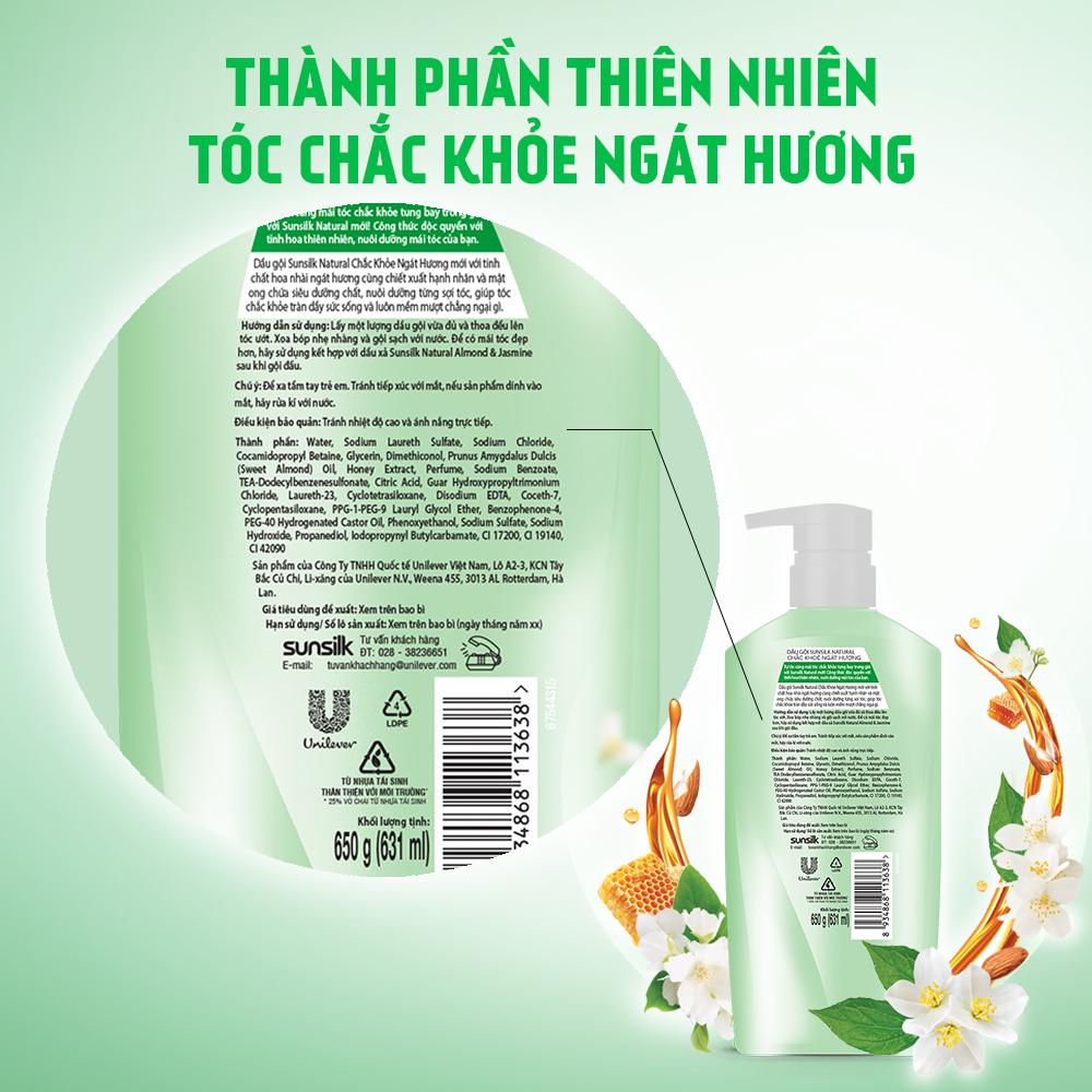 [Mã FMCGMALL -8% đơn 250K] Dầu gội Sunsilk thiên nhiên 650gr