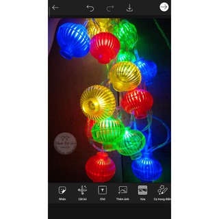 Dây Led Lồng Đèn Đỏ Khía Tròn Trang Trí Tết