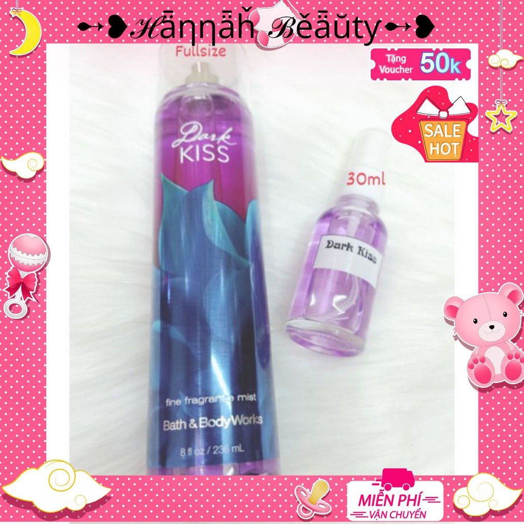 [ℋǟƞƞǟȟ ℬěǟŭtƴ] Xịt thơm Dark Kiss Fine Fragrance Mist Bath and Body Works 250ml/Chính Hãng | Thế Giới Skin Care