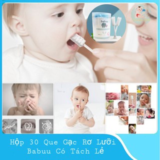 [Hộp 30 gói] Gạc rơ lưỡi Babuu vệ sinh răng miệng cho bé 30 gói