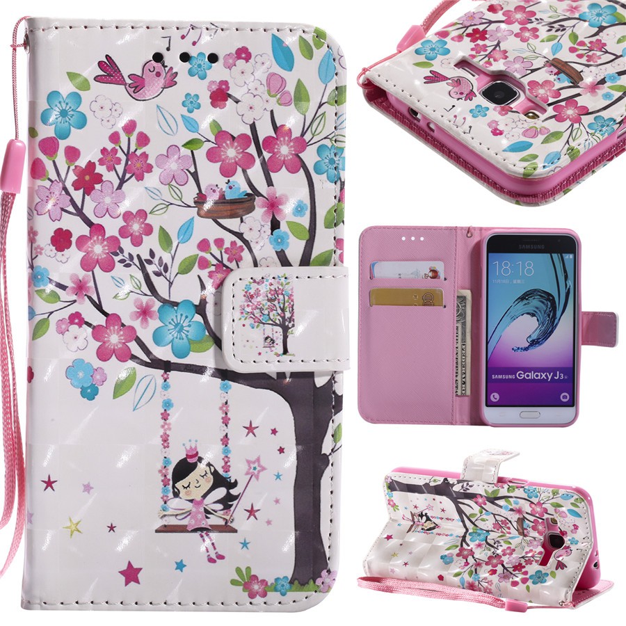 Bao da điện thoại nắp lật in hình rực rỡ dành cho Samsung J3（2016）/J5（2016）/J7（2016） | BigBuy360 - bigbuy360.vn