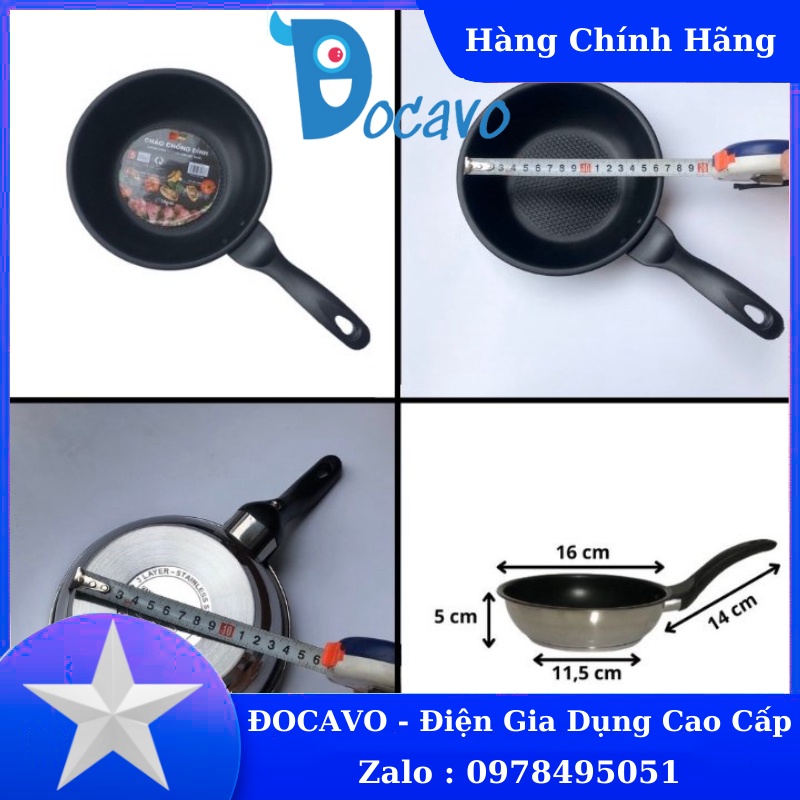 Chảo chống dính bếp từ Fivestar 3 đáy đủ size 16 - 28CM